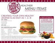 MENU ITEMS* - Bagger Dave's