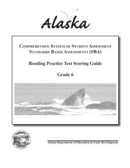 Reading Practice Test Scoring Guide Grade 6 - Alaska Department ...