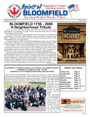 BLOOMFIELD 1750 - 2008 A Neighborhood Tribute - Bloomfield Live