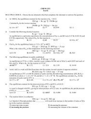 CHEM 1212 Test II MULTIPLE CHOICE. Choose the one alternative ...