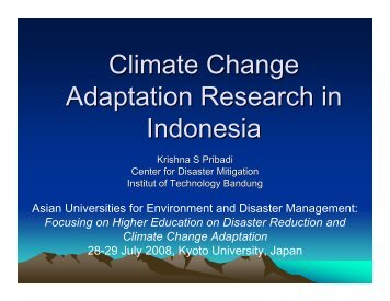 Climate Change Adaptation Research in Indonesia - auedm