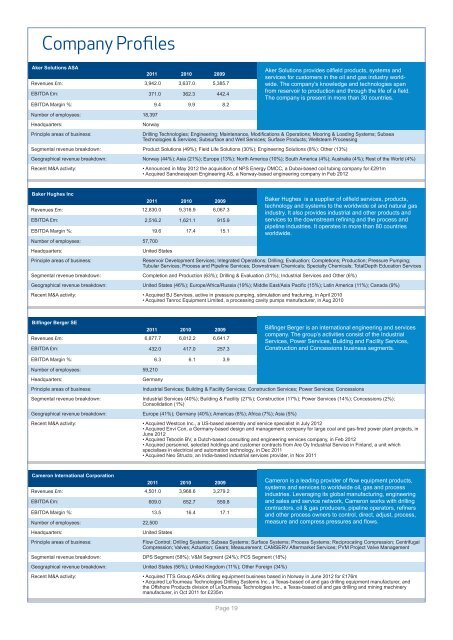 Oilfield Equipment & Services Report 2013 - Clearwater Corporate ...