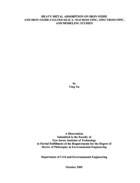 Heavy metal adsorption on iron oxide and iron oxide-coated silica ...