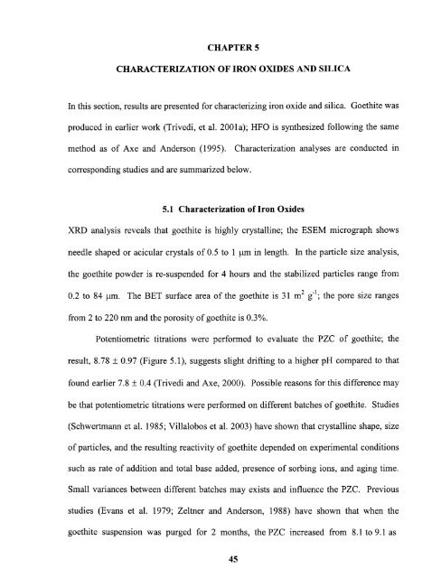 Heavy metal adsorption on iron oxide and iron oxide-coated silica ...