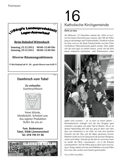 71. Jahrgang 20. Dezember 2012 51/52GZA 9300 Wittenbach