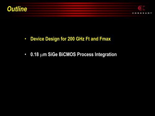 Roadmap of SiGe BiCMOS Technologies - Avsusergroups.org