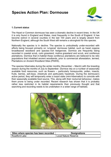 dormouse factsheet - South West Lakes Trust