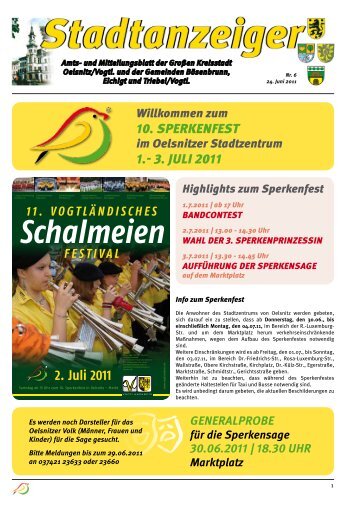 Stadtanzeiger - 1. BÃ¼rgerliche SchÃ¼tzengilde zu Oelsnitz/Vogtland e.V.