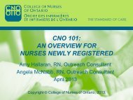 cno 101: an overview for nurses newly registered - College of ...
