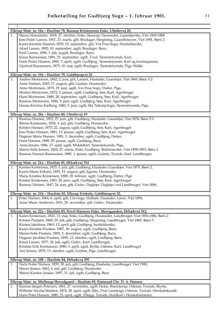 FolketÃ¦lling for Gudbjerg Sogn â 1. februar 1901. 1