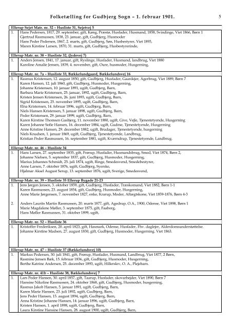 FolketÃ¦lling for Gudbjerg Sogn â 1. februar 1901. 1