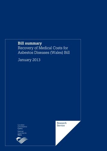 Bill summary Recovery of Medical Costs for Asbestos Diseases ...