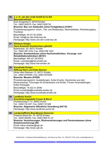 List & Label Report - Stadt Emden