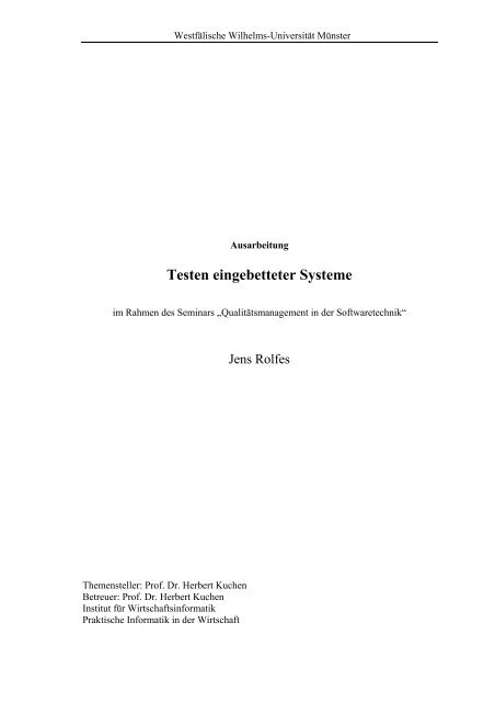 Testen eingebetteter Systeme