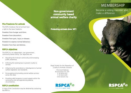 MEMBERSHIP - RSPCA Victoria MEMBERSHIP - RSPCA Victoria