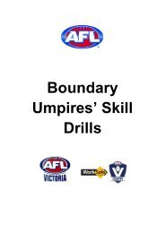 Boundary Umpires' Skill Drills Manual - AFL Community