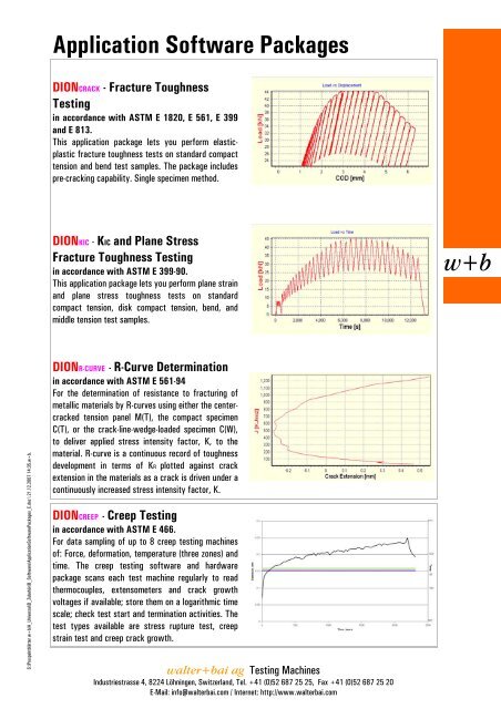 Application Software Packages - walter+bai ag  Testing Machines