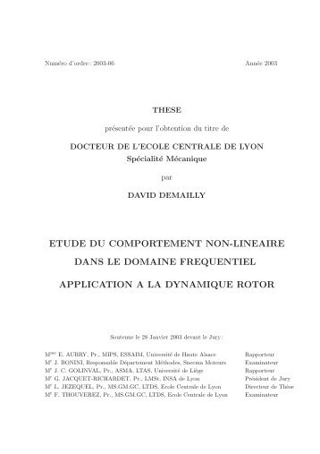 Etude du comportement non-linéaire dans le domaine fréquentiel ...