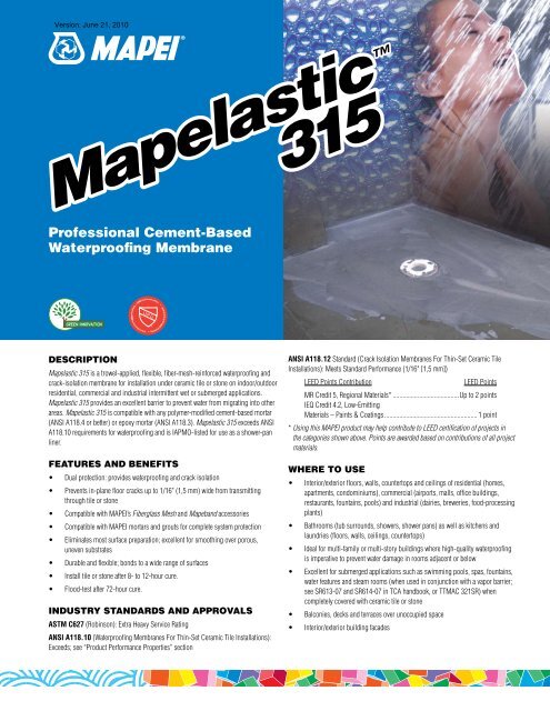 Mapelastic 315 Mapelastic 315 - BuildSite.com