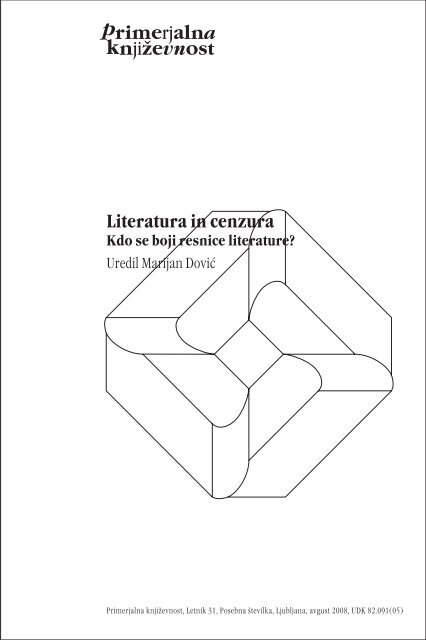 Literatura in cenzura - Društvo za primerjalno književnost - ZRC SAZU