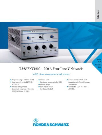 R&S ENV4200 â 200 A Four-Line V-Network - Rohde & Schwarz