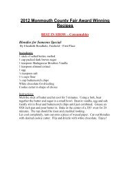 2012 Monmouth County Fair Award Winning Recipes