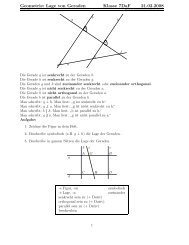 Geometrie: Lage von Geraden Klasse 7DaF 21.02.2008