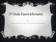 5th Grade Parent Information