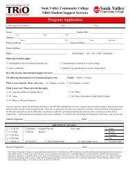 SSS Application - Sauk Valley Community College