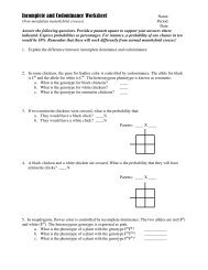 Incomplete and Codominance Worksheet