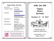 ACBL Unit 390 Calgary Winter Sectional