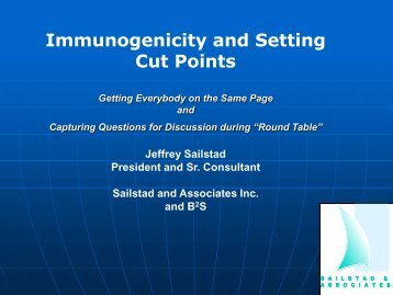 Immunogenicity and Setting Cut Points