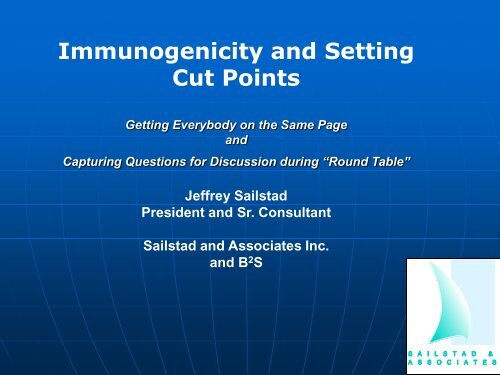 Immunogenicity and Setting Cut Points