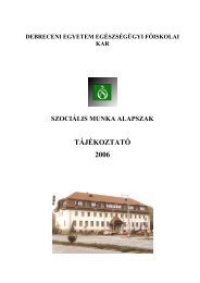 SzociÃ¡lis Munka Alapszak - Szaki TÃ¡jÃ©koztatÃ³ ... - EgÃ©szsÃ©gÃ¼gyi Kar