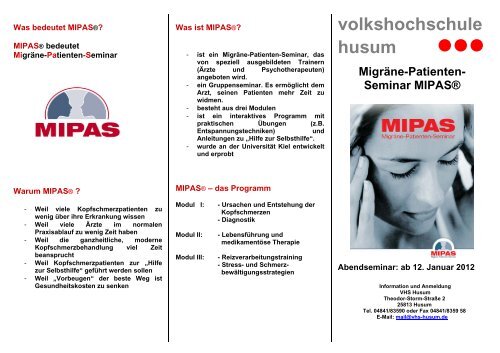 Migräne-Patienten-Seminar MIPAS® - Volkshochschule Husum