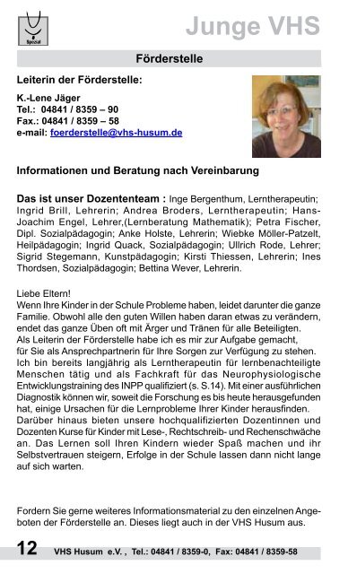 04841 / 8359-58 Junge VHS -  Volkshochschule Husum