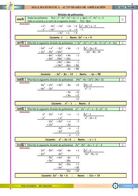 División de polinomios - Aula matemática