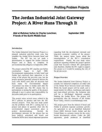 The Jordan Industrial Joint Gateway Project: A River Runs Through It
