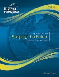 Shaping the Future - Milken Institute