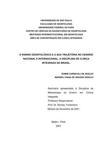 o ensino odontológico ea sua trajetória no cenário nacional e ...