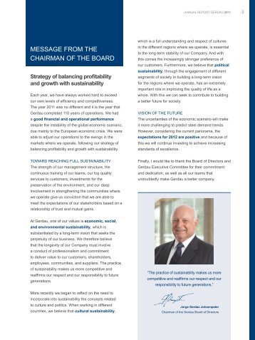 MESSAGE FROM THE CHAIRMAN OF THE BOARD - Gerdau