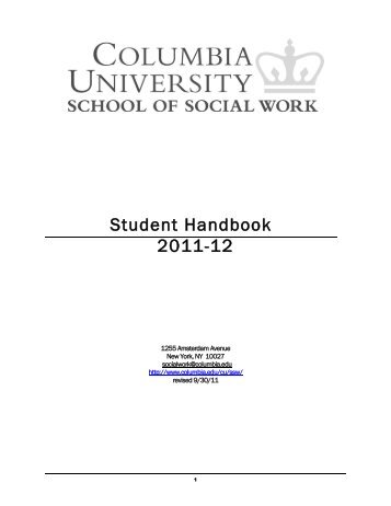 Student Handbook - Columbia University School of Social Work