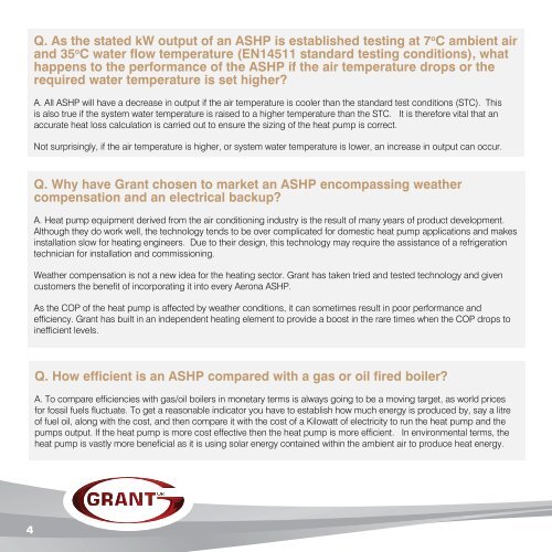 GUIDE TO AIR SOURCE HEAT PUMPS - Grant UK