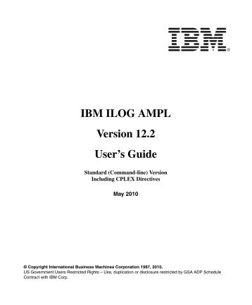 IBM ILOG AMPL CPLEX 12.2 User's Guide