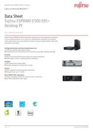 Data Sheet Fujitsu ESPRIMO E500 E85+ Desktop ... - Kinetic Solutions