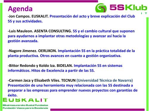 Euskalit - El Club 5S y sus actividades.