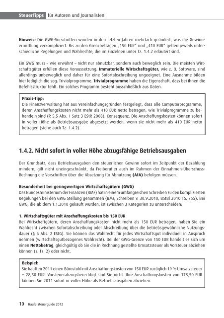 Haufe Steuertipps 2012