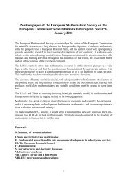 Position paper of the European Mathematical Society on the ...