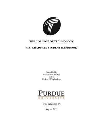 M.S. Graduate Student Handbook - College of Technology - Purdue ...