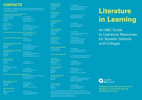 Literature in Learning - Scottish Book Trust